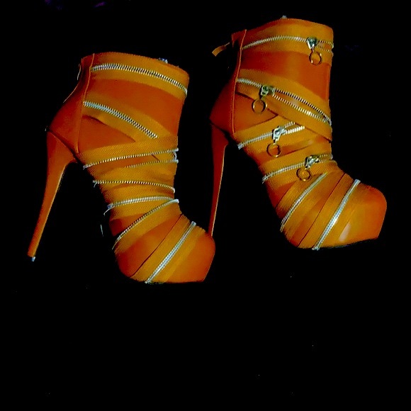 NEW Show Story Punk Zip Up Stiletto Ankle Bootie LF80845 Size 40 brown - Picture 3 of 11